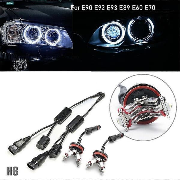 1 sett Bil Halo Angel Eyes LED Lys H8 6w Hvite Pærer For E90 E92 E93 E89 E60 E70