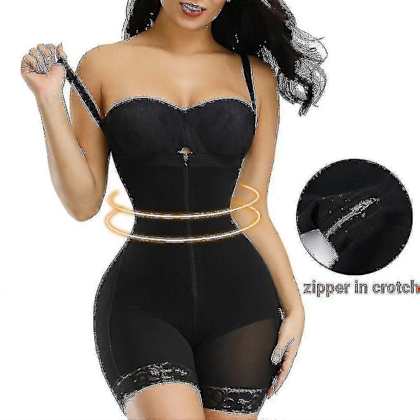 Kvinnors Slankande Kroppsshaper Sömlös Butt Lifter Bodysuits Push Up Shapewear Underkläder Korsett BLACK 4xl