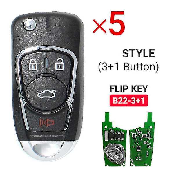 5st/lot Keydiy B22-3 3-knapps B-fjärrkontroll bilnyckel för Kd900 Kd900+ Urg200 -x