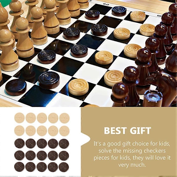 96 kpl Universaaleja Pyöreitä Backgammon Shakki Nappuloita Puu Backgammon Shakkinappulat