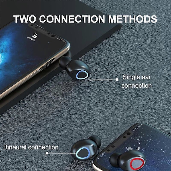 V10 LED Display Trådløs Bluetooth-kompatibel 5.0 In-Ear Høretelefon Touch Kontrol Headset