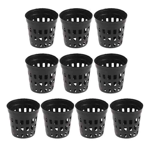 10 st Akvarium Plastkrukor Akvarium Vattenväxter Blommor Gräs Plantering Dekor Svart - Mellanstorlek