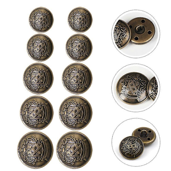 50 stk. DIY Syknapper Vintage Messingknapper Kleserstatningsknapper
