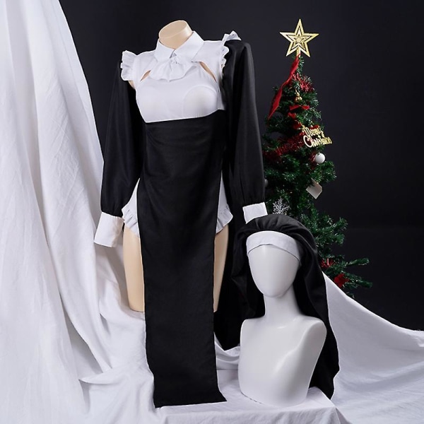 The Nun Halloween kostymer för kvinnor Valek Nun Cosplay Outfit Valik The Nun Costume L