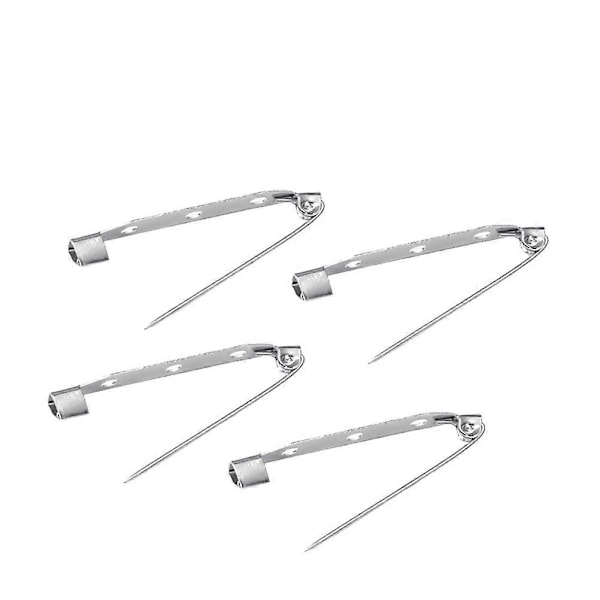 50 stk. 4 cm Sølv Broche Nål Bagside Lås Broche Bar Sikkerhed til Håndværk Smykker DIY Fremstilling
