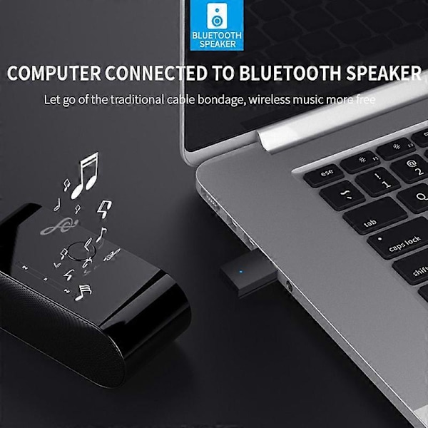 Bærbar Bluetooth-kompatibel 5.0 Audio Transmitter Receiver med Stereo Trådløs Adapter