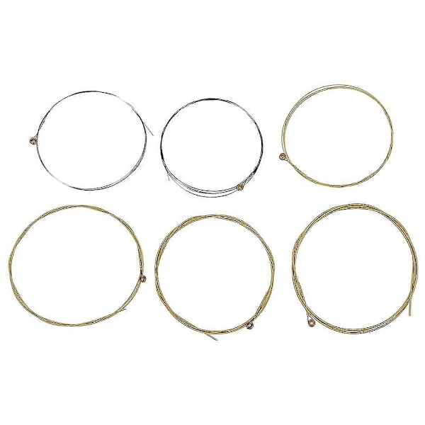 Sett med 6 metallstrenger for akustisk gitar 1 meter 1m Ny