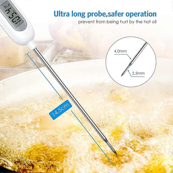 Kötttermometer Ipx65 Vattentät Snabbavläst Matlagningstermometer, 14,2 cm Lång Sond Digital Mattermometer