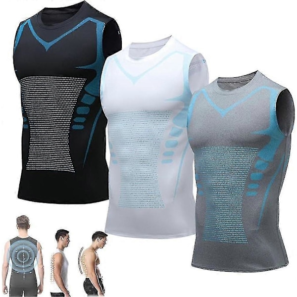 Menionic Turmalin Holdningskorrigerende Vest, Menionic Turmalin Holdningskorrigerende Vest, Holdningskorrigering 3PCS MIX B M