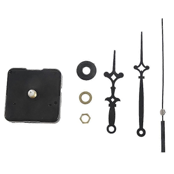 2 stk. Kvarts Vægurværk Mekanisme Sort DIY Reparationsdele Sæt - Timevisers Længde 55 mm & 81 mm