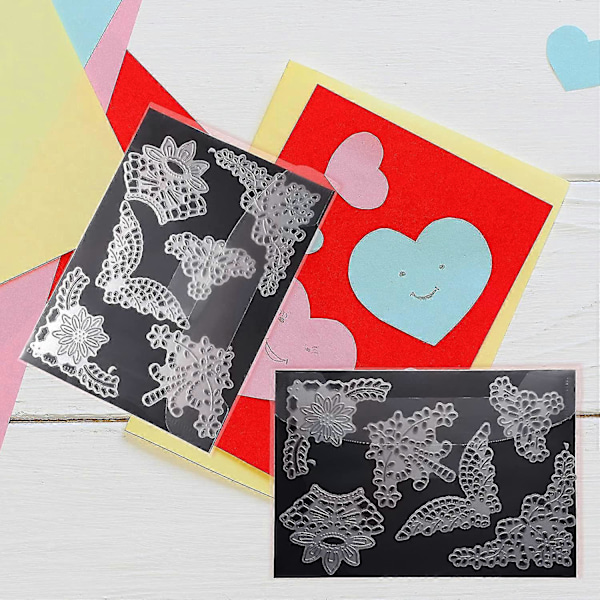 20 stk Klart Stempel- og Diesoppbevaringspose Gjenlukkbar Oppbevaringslomme Konvoluttveske For DIY Scrapbooking