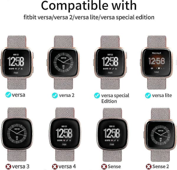 5-pakning stropper for Fitbit Versa 2/se: Justerbare elastiske nylonbånd