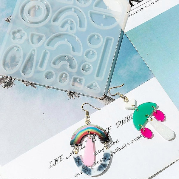 DIY Håndverk Øredobber Støpeform Øredråper Dingle UV Krystall Resin Epoxy Form-fg