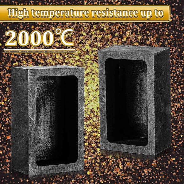 2 Stk 2 Kg Grafitt Ingot Form Sølv Gull Ingot Støpeform Digelform, Indre Størrelse
