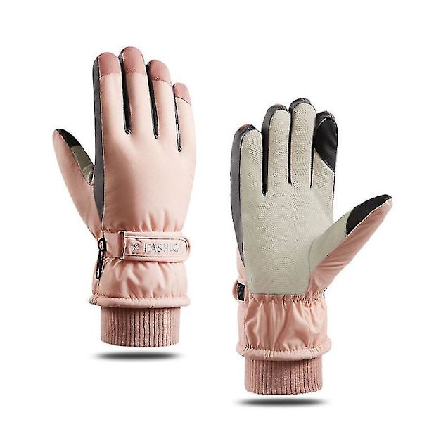 Skidhandskar - Vattentäta Andningsbara Snowboardhandskar, Varma Vinterskidhandskar, Passar Både Män & Kvinnor PINK