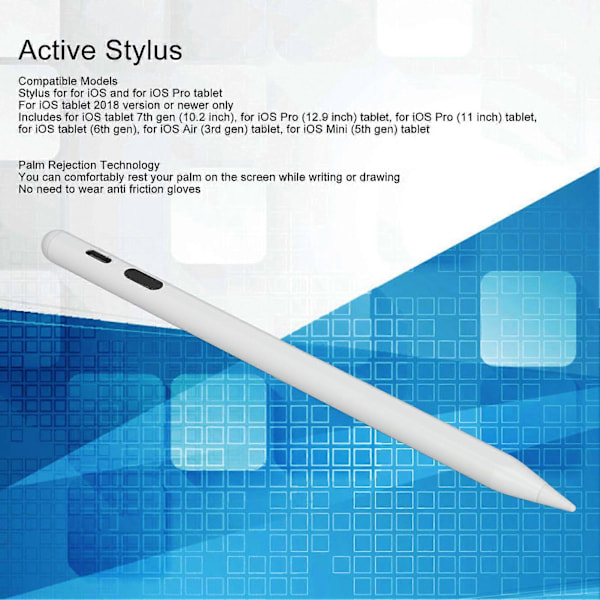 Aktiv Stylus med Stöd för Lutnings- och Tryckkänslighet, Digital Display, Magnetisk Tabletpenna för IOS Tablet 2018 2019 2020 2021