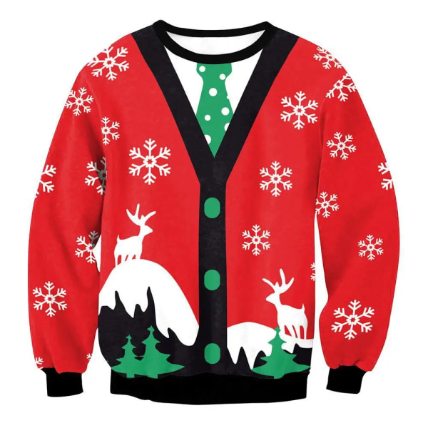 Män Kvinnor Ful jultröja Rolig Humping Ren Tacky Jultröjor Toppar Par Semesterfest Xmas Sweatshirt 3D Style 8 L