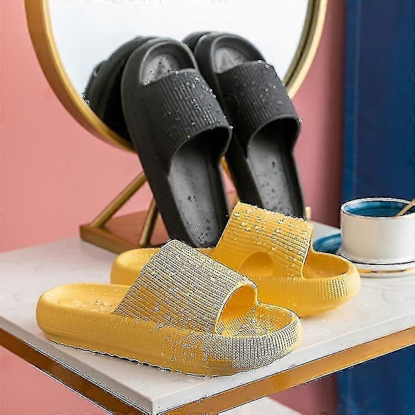Slippers med åpen tå for kvinner, sklisikre dusjsandaler Pink 42-43