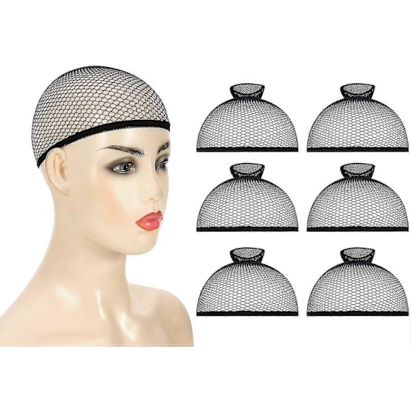 Peruknät, 6 st Peruknät, nylon Peruknät, Hög Stretch Peruknät Elastiskt Mesh Hårnät