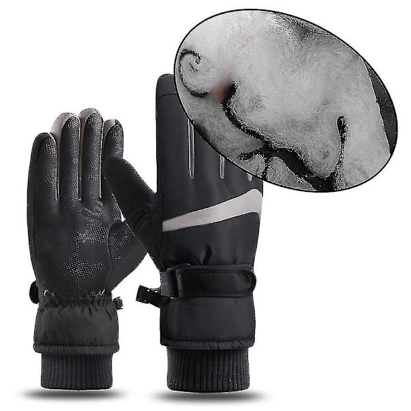 Talvihiihtohanskat miehille ja naisille, ulkoiluun, vedenpitävät, liukumattomat, kosketusnäyttö S-XL Black M