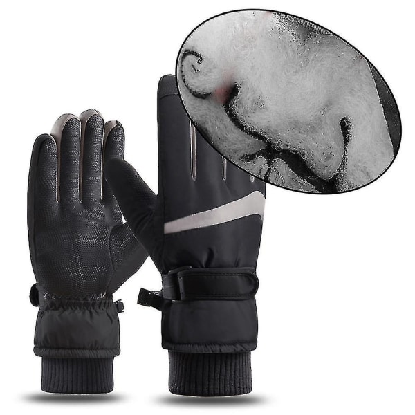 Vinterskidhandskar Herr Och Dam Utomhus Ridning Vattentäta Halkfria Pekskärm S-xl Black M
