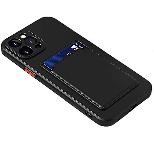 Silikone Telefon Cover Beskyttelsesetui Med Kortholder Til Iphone 14/pro/plus/pro Max Black iPhone14 Plus