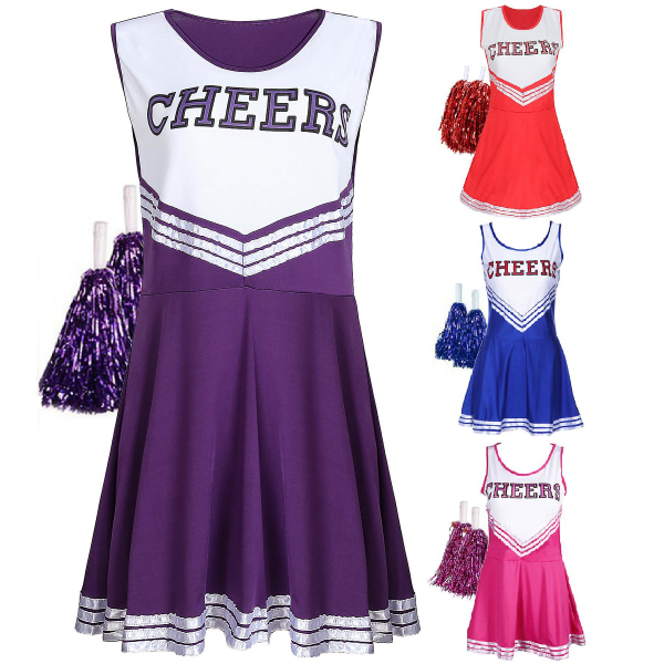 Plus Size Sexig flickklänning Cheerleading Dräkt Scen Performance Kläder Damunderkläder Cheer Up Hot Danskjol Pink M