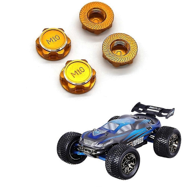 4st 17mm M10 Metall Hjul Hex Mutter Skydd Nt002 För Jlb Racing Cheetah 11101 21101 J3 Speed 1/10 Rc C