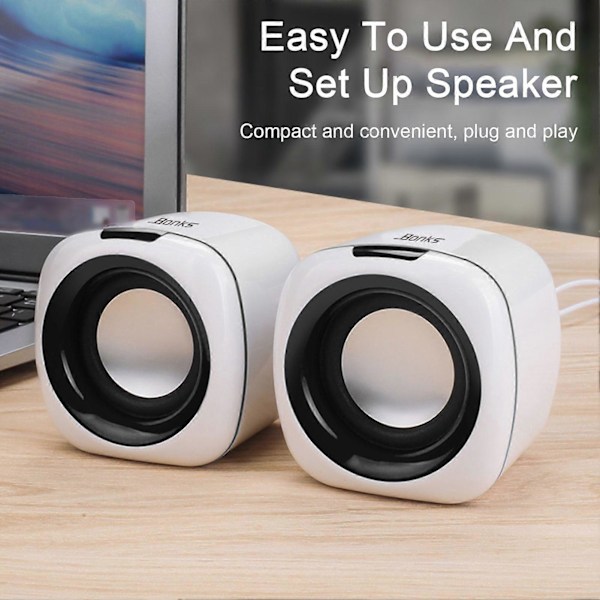 1 Par Datamaskinhøyttalere USB-drevet Stereo Lyd Dyp Bass Bærbar Mini Kablet Laptop Stasjonær PC Lydboks Subwoofer