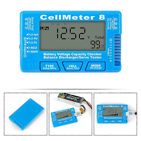 Batteritjekker Batterispændingstester LCD Baggrundslys Batterikapacitetstjekker