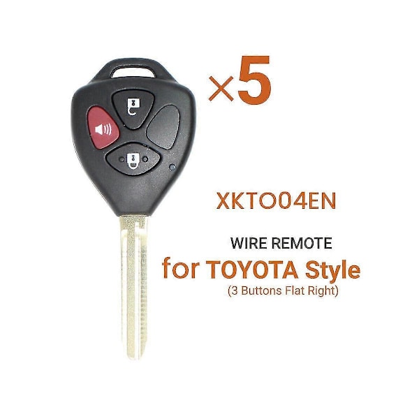 Xkto04en Universal Trådfjernkontroll Flip 3 Knapper For Stil For Vvdi Nøkkelverktøy 5 stk/lot