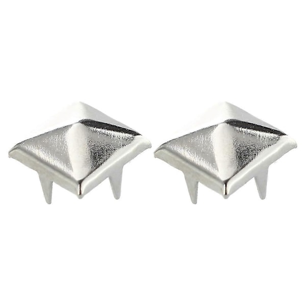 100 X Sølv Nagler Studs Firkantet For Vesker/sko/hansker 9mm