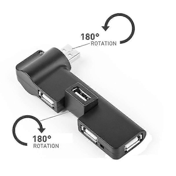 Usb2.0 Splitter Hub Dator Notebook Böjbar Fyrportars Bilförlängare