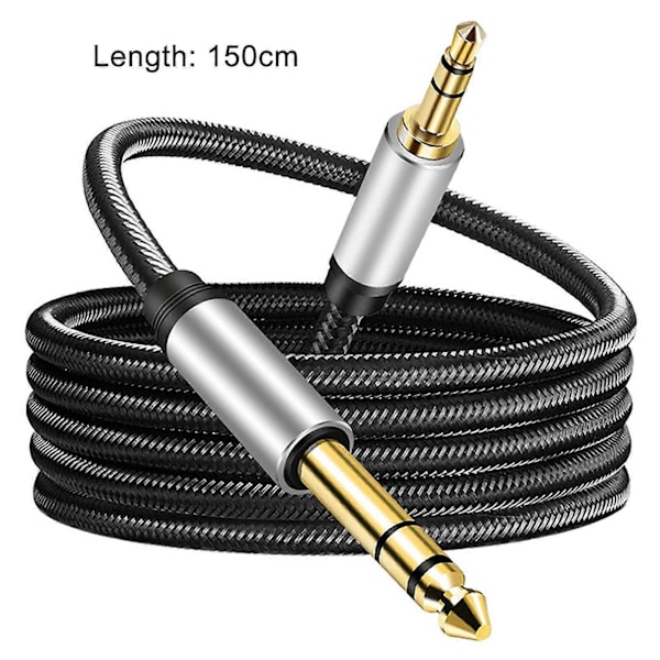 3,5 mm til 6,35 mm stereokabel forbedret lyd bred kompatibilitet til guitarer hjemmebiograf og forstærkere
