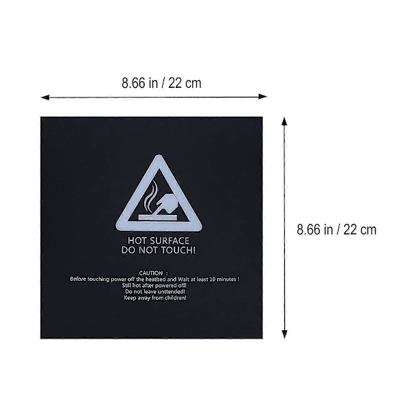 5 stk 3D-printing Byggeoverflate 3D-skriverplate for varmebed Oppvarmet seng 22 * 22 cm (Firkantet)