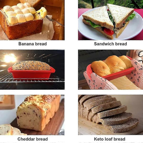 Silikon Brødforme, Silikon Ikke-Klæbende Bageforme til Brød, Kager og Lasagne
