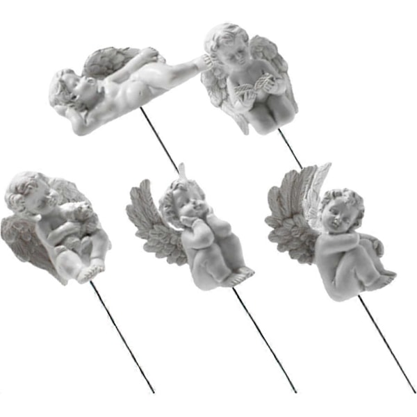 5 stk. Engel Håndværk Dekoration Yndig Engel Statue Engel Model til Landskab Blomsterpotte