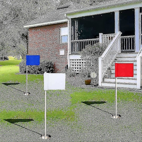 3 stk. Golf Flagg Solid Golf Flagg med Rørinnlegg Vanntette Putting Golf Flagg 20 x 15 cm