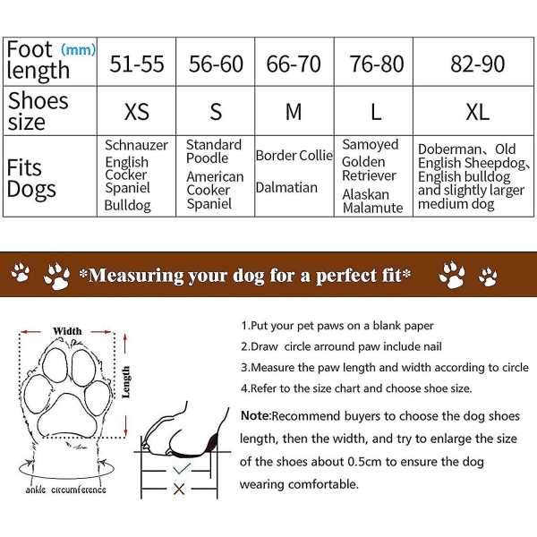 Hundstövlar Vattentäta hundskor, varmt foder halkfri gummisula för snö vinter för medelstora och stora hundar Red XS