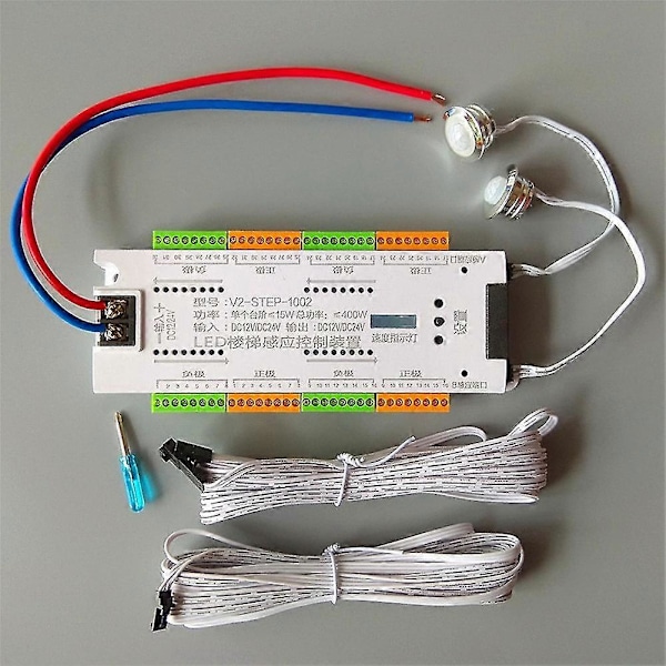 Trappe LED Bevægelsessensor Controller DC 12v 24v 32 Kanaler Indendørs Pir Natlys Dæmper Til Trapper