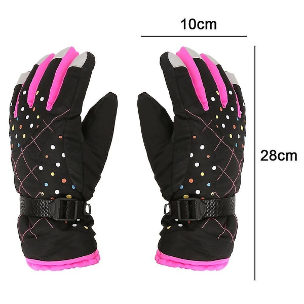 Nya Skidhandskar Dam Plus Fleece Tjocka Varma Vinterhandskar Utomhussport Black