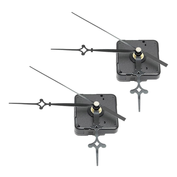 2x Erstatning DIY Kvarts Klokke Urverk Mekanisme Motor Reparasjonssett Hender+fester