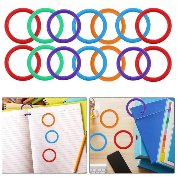100 stk. Løse Blad Binder Ringe Multifunktionelle Snap Ring Løse Papir Notesbog Ringe