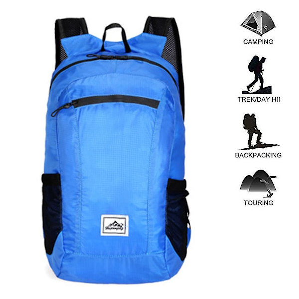 Hi Daypack, Ant kokoontaitettava reppu matkailuun, retkeilyyn ja ulkoiluun Sky Blue