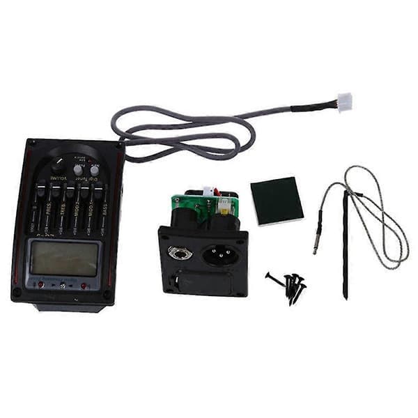 Lc-5 5-bands EQ Equalizer Pickup, akustisk gitarrförförstärkare med LCD-stämapparat och volymkontroll