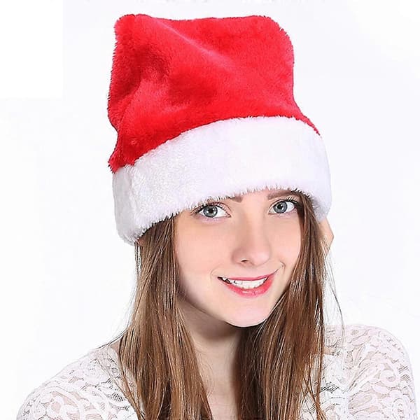 Jul Tomtehatt och Stövelöverdrag Set för Kvinnor Flickor Randiga Högsockar Red and white