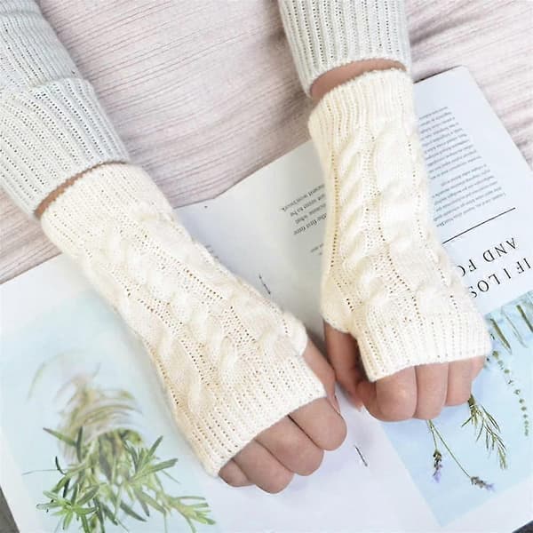 1 par Acsergery fingerløse handsker varme armhandsker vinterstrik hæklede handsker gave