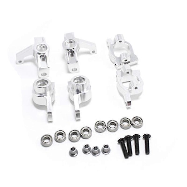 Framhjul Bakhjul C-formad Rc Bil Set För 144001 1:14 Fjärrkontrollfordon, silverfärg