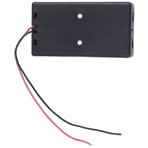 Svart 2 X 3.7v 18650 Batterihållare med spetsiga batterier med trådar