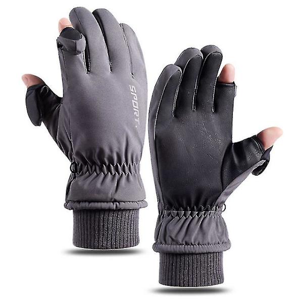 Hiihtohanskat - Vedenpitävät Hengittävät Lumilautailuhanskat, Lämpimät Talvihiihtohanskat, Sopii Sekä Miehille että Naisille GRAY XL
